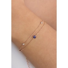 Lieza Jewelry Gümüş Nazarlı Zincir Bileklik