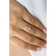 Lieza Jewelry Gümüş E Harfi Yüzük