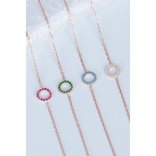 Lieza Jewelry Gümüş Pembe Taşlı Bileklik