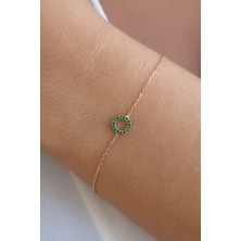 Lieza Jewelry Gümüş Yeşil Taşlı Bileklik