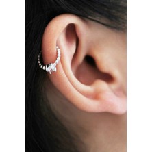 Lieza Jewelry Gümüş Kıkırdak Tektaş Küpe