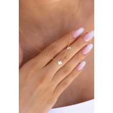 Lieza Jewelry Gümüş Yonca Harf Kolye