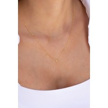 Lieza Jewelry Gümüş Yonca Harf Kolye
