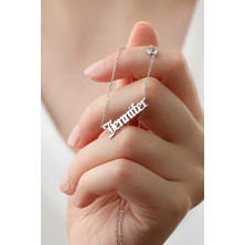 Lieza Jewelry Gümüş Taşlı Isim Kolye