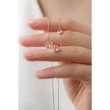 Lieza Jewelry Gümüş Taşlı Isim Kolye