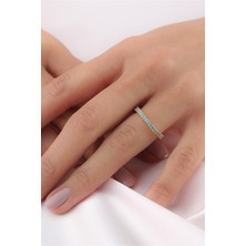 Lieza Jewelry Gümüş Mavi Taşlı Tamtur Yüzük