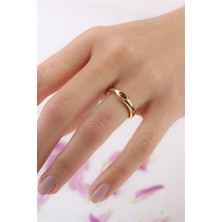 Lieza Jewelry Gümüş Pembe Mekik Taşlı Tasarım Yüzük