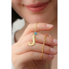 Lieza Jewelry Gümüş Nazar Boncuklu Harf Kolye