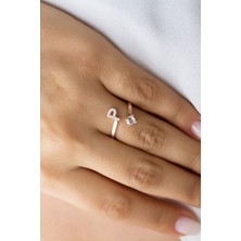 Lieza Jewelry Gümüş P Harfi Yüzük