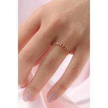 Lieza Jewelry Gümüş Kırmızı Taşlı Yarım Tur Yüzük