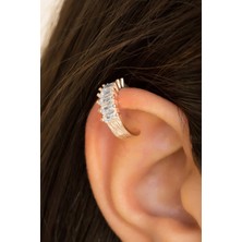 Lieza Jewelry Gümüş Baget Taşlı Kıkırdak Küpe
