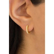 Lieza Jewelry Gümüş Taşlı Küçük Boy Halka Küpe