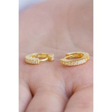 Lieza Jewelry Gümüş Taşlı Küçük Boy Halka Küpe
