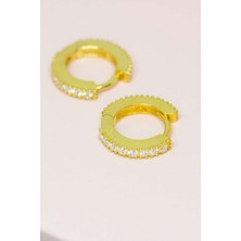 Lieza Jewelry Gümüş Taşlı Küçük Boy Halka Küpe