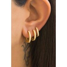 Lieza Jewelry Gümüş Taşlı Küçük Boy Halka Küpe