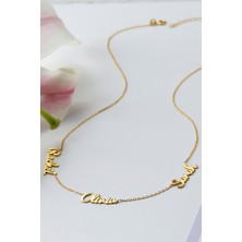 Lieza Jewelry Gümüş Elyazılı Üç Isim Kolye
