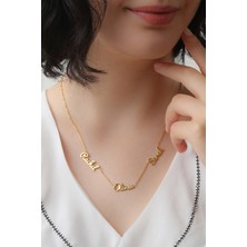 Lieza Jewelry Gümüş Elyazılı Üç Isim Kolye