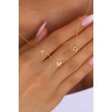 Lieza Jewelry Gümüş Kelebekli Harf Kolye