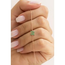 Lieza Jewelry Gümüş Yeşil Taşlı Kelebek Bileklik