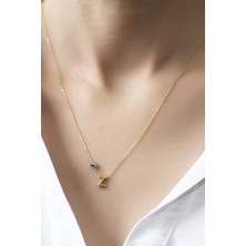 Lieza Jewelry Gümüş Nazar Boncuklu Harf Kolye