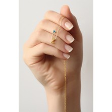 Lieza Jewelry Gümüş Nazar Boncuklu Harf Kolye