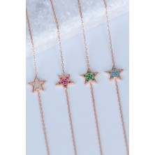 Lieza Jewelry Gümüş Pembe Taşlı Yıldız Bileklik