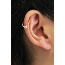 Lieza Jewelry Gümüş Kıkırdak Tektaş Küpe