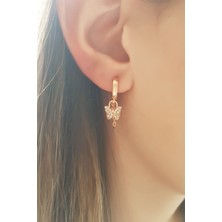 Lieza Jewelry 925 Ayar Sallantılı Kelebek Gümüş Küpe