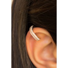 Lieza Jewelry Gümüş Kare Kıkırdak Küpe