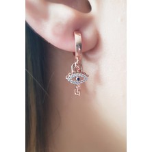 Lieza Jewelry 925 Ayar Sallantılı Kirpik Göz Gümüş Küpe