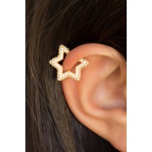 Lieza Jewelry Gümüş Yıldız Kıkırdak Küpe