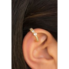 Lieza Jewelry Gümüş Üçtaş Kıkırdak Küpe