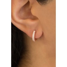 Lieza Jewelry Gümüş Taşlı Küçük Boy Halka Küpe