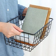 Nandy Home Çok Amaçlı Dekoratif Düzenleyici Metal Sepet 2 Adet Siyah