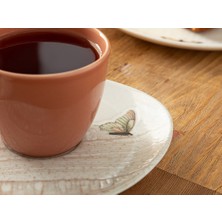 English Home Galia Leaf Bone Porselen 2'li Çay Fincanı Takımı 170 ml Kahverengi