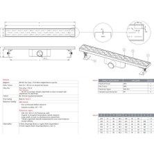 Paslanmaz Duş Kanalı / Duş Süzgeci Etekli 33 cm