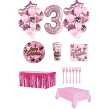 Dipak Pembe Renk 3 Yaş Doğum Günü Seti