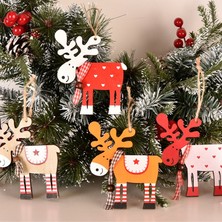Bdz Mall Ahşap Elk Noel Ağacı Süslemeri (Yurt Dışından)