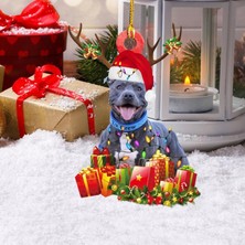 Bdz Mall Noel Kolye Ahşap Köpek Süsleme (Yurt Dışından)