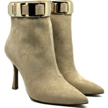 Trendytopuk Bej Vegan Süet Bootie - Renata