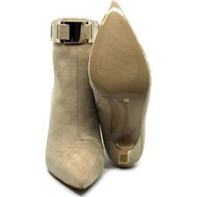 Trendytopuk Bej Vegan Süet Bootie - Renata