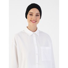 Ecardin Penye Geniş Ebatlı Çapraz Geçme Bone - Siyah - Ecardin