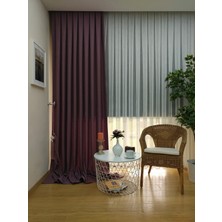 Evdepo Home Mürdüm Düz Renk Pilesiz Keten Fon Perde, Pilesiz Ekstraforlu, Tek Kanat 80 x 250 Cm.