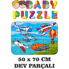 Lipyos Uçak, Helikopter, Balon Dev Parçalı Eğlenceli Puzzle 50 x 70 cm Puzzle