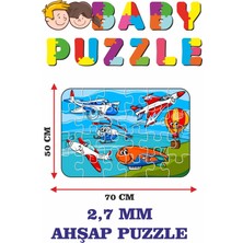 Lipyos Uçak, Helikopter, Balon Dev Parçalı Eğlenceli Puzzle 50 x 70 cm Puzzle