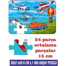 Lipyos Uçak, Helikopter, Balon Dev Parçalı Eğlenceli Puzzle 50 x 70 cm Puzzle