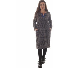 Otantik Textile Kadın Pazen Divitin Kışlık Cepli Bohem Elbise Büyük Beden Otantik