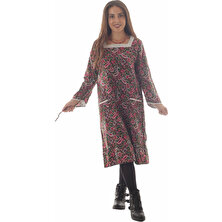 Otantik Textile Kadın Pazen Divitin Kışlık Bağcıklı Dantelli Elbise Büyük Beden