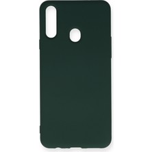 Aqua Aksesuar Samsung Galaxy A20S Kılıf Lansman Içi Kadife Lüx Tasarım Silikon Kapak - Koyu Yeşil