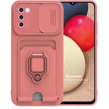 Microsonic Samsung Galaxy A02S Kılıf Multifunction Silicone Pembe